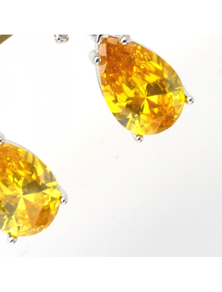 Natural citrine inlaid bow jewel Earrings
