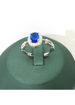 Natural sapphire inlaid gem ring