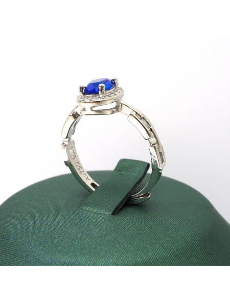 Natural sapphire inlaid gem ring