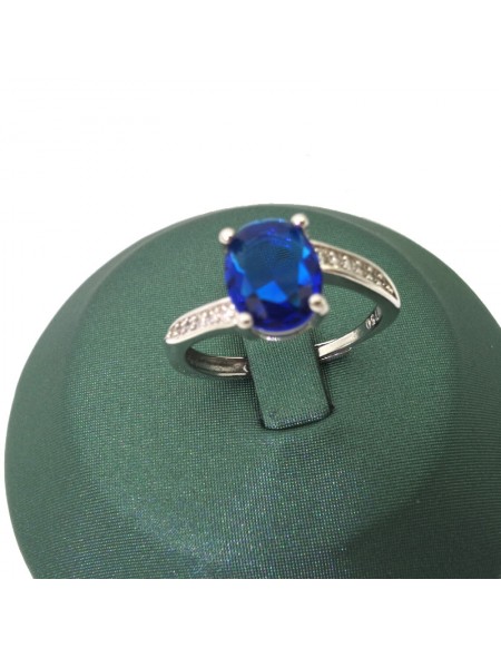 Natural sapphire inlaid irregular gem ring