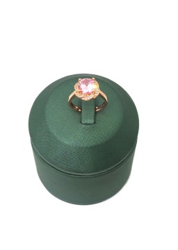 Natural Pink Gem inlaid rose gold ring