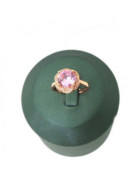 Natural Pink Gem inlaid rose gold ring