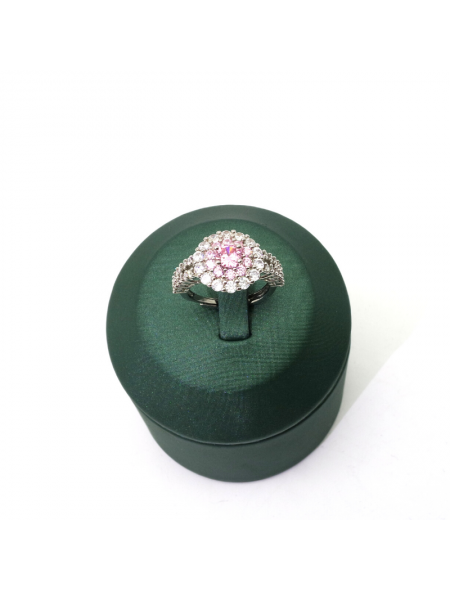 Natural Pink Gem inlaid diamond ring