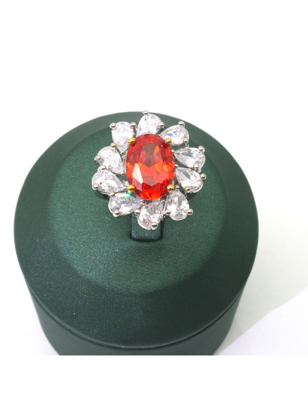 Natural ruby inlaid Princess gem ring