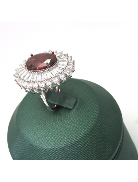 Natural ruby inlaid Bridal Ring