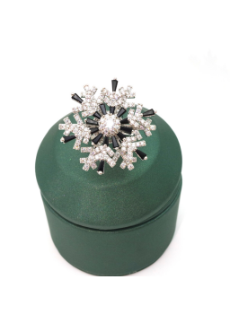 Natural gem double opening rotating snowflake ring