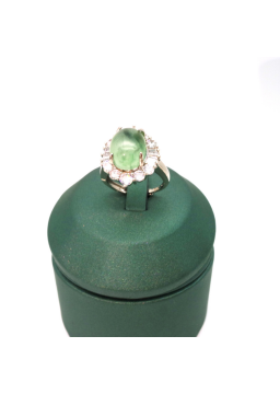 Adjustable oval Emerald Ring