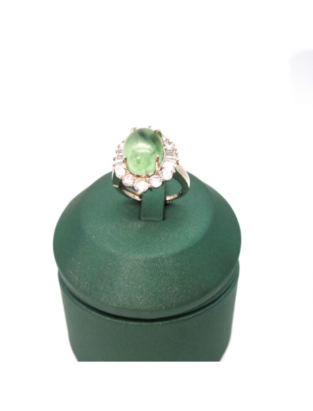 Adjustable oval Emerald Ring