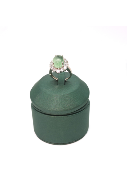Adjustable oval Emerald Ring