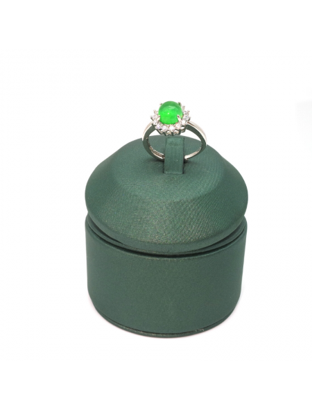Adjustable natural emerald round floret ring