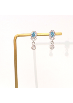 Natural sapphire square clover Earrings