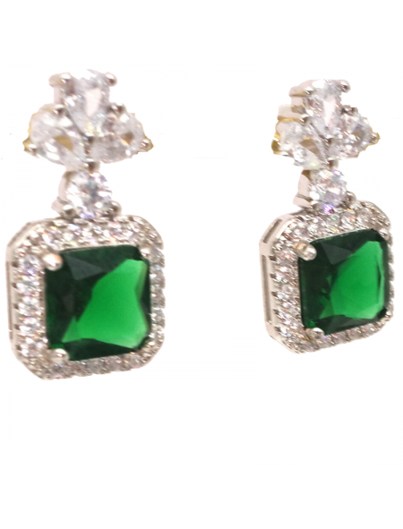 Grandmother emeral clover green Earrings