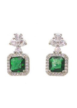 Grandmother emeral clover green Earrings