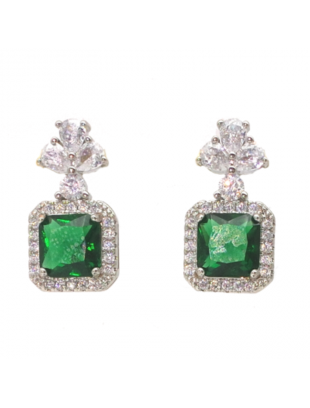 Grandmother emeral clover green Earrings