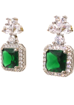 Grandmother emeral clover green Earrings