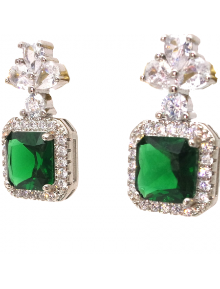 Grandmother emeral clover green Earrings