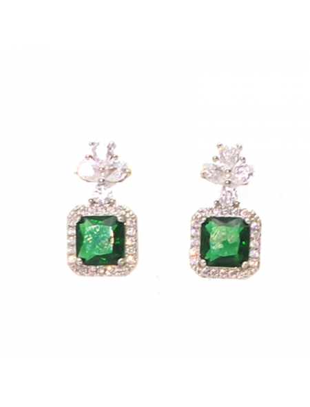 Grandmother emeral clover green Earrings