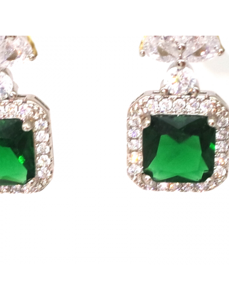 Grandmother emeral clover green Earrings