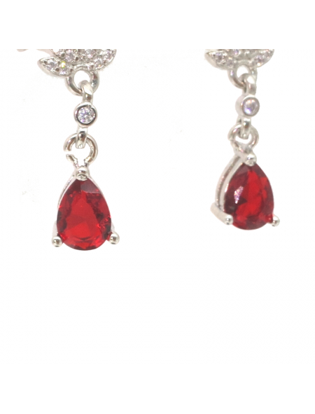 Ruby water drop floret Earrings