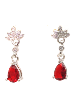 Ruby water drop floret Earrings