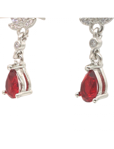 Ruby water drop floret Earrings
