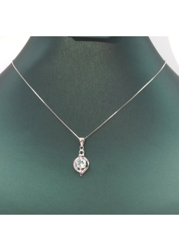 Irregular semi diamond mosan Pendant