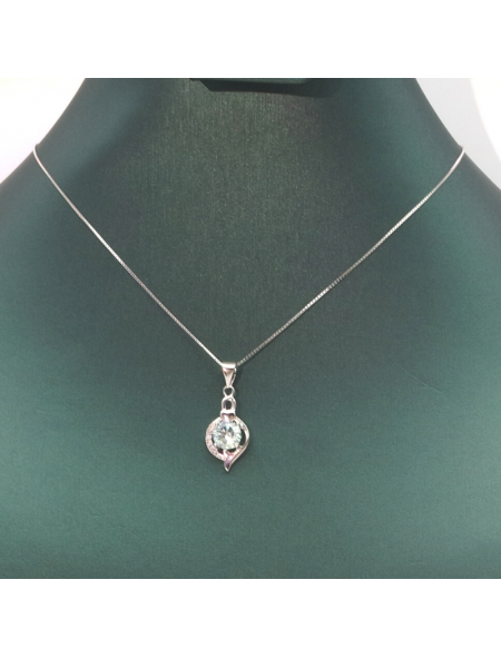 Irregular semi diamond mosan Pendant