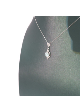 Irregular semi diamond mosan Pendant