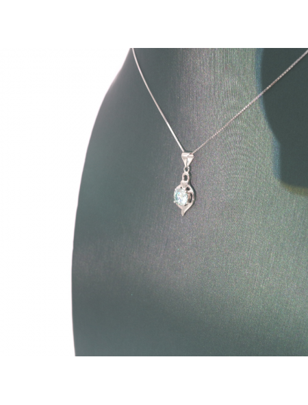 Irregular semi diamond mosan Pendant