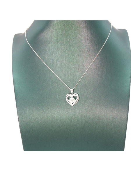 Double layer staggered love mosan Pendant