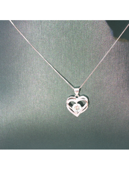 Double layer staggered love mosan Pendant