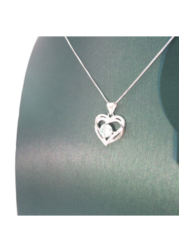 Double layer staggered love mosan Pendant