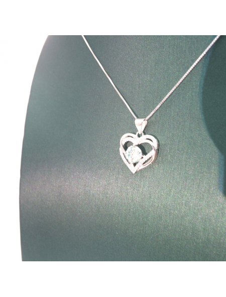 Double layer staggered love mosan Pendant