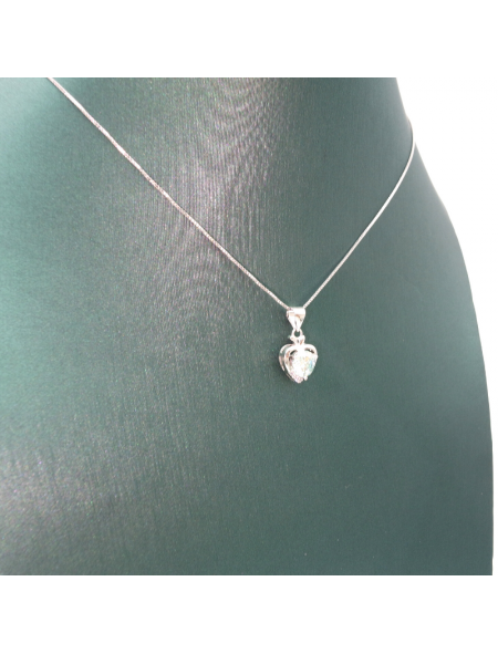 Double layer little love diamond inlaid mosan Pendant