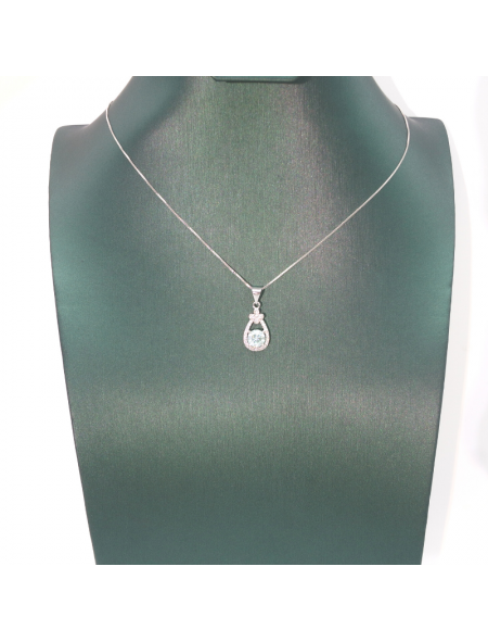 Four leaf grass water drop mosan Pendant