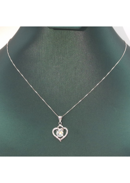 Hollow out love silver edge diamond mosan Pendant