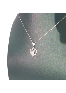 Hollow out love silver edge diamond mosan Pendant