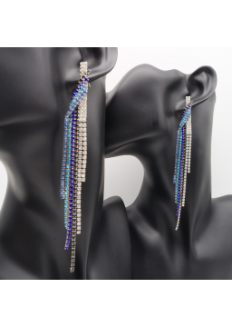 Color long tassel ear stud