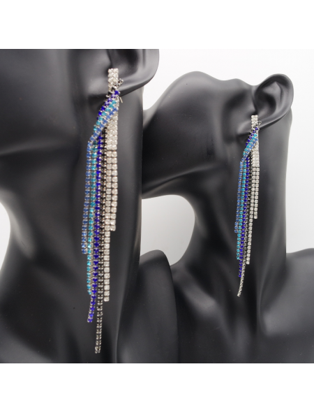 Color long tassel ear stud