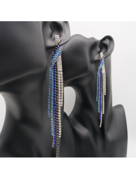 Color long tassel ear stud