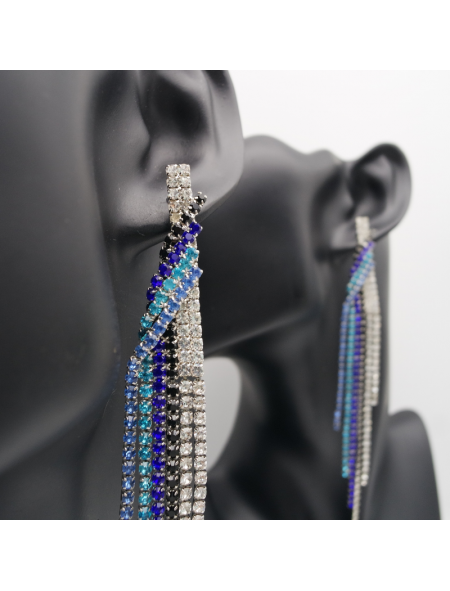 Color long tassel ear stud