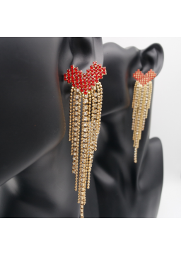 Love red tassel ear stud