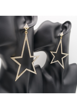 Irregular star-inlaid ear stud