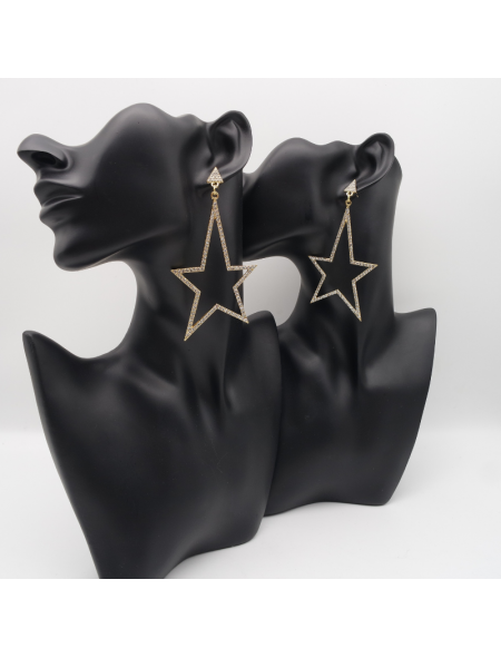 Irregular star-inlaid ear stud