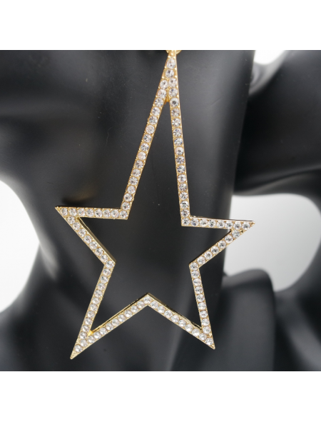 Irregular star-inlaid ear stud