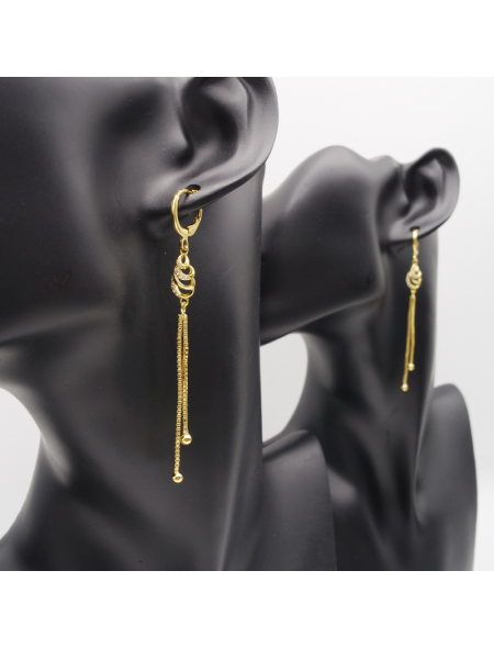 Gold leaf court style ear stud set