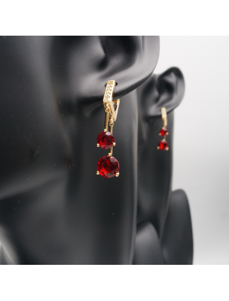 Red pearl ear stud set