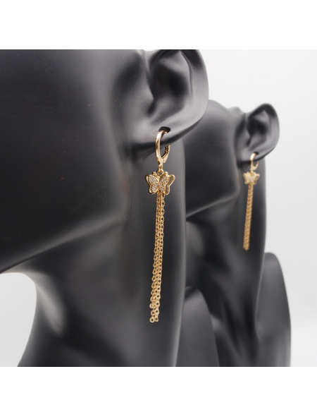 Butterfly swan ear stud set