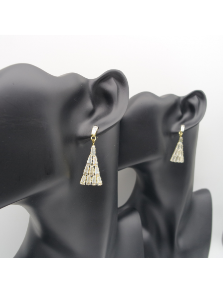 Silver triangular ear stud