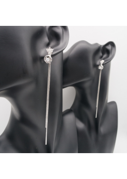 Silver crown stud ear stud